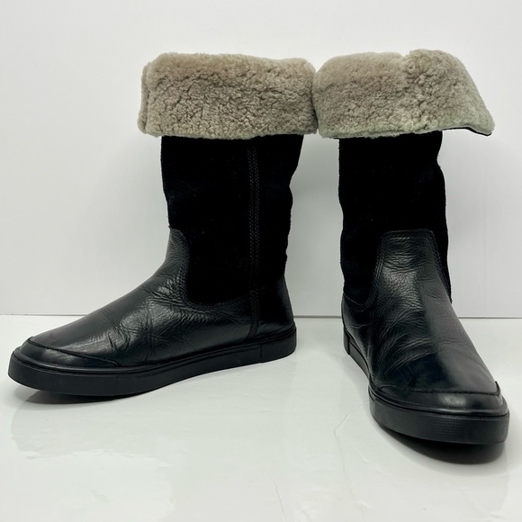 Frye ‘Gemma’ Shearling Lined Leather/Suede Tall Boots - Picture 3 of 11